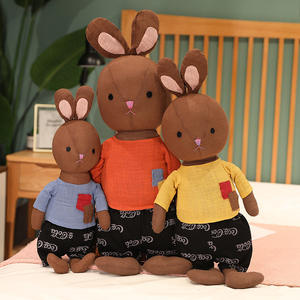 Grazioso panno rimovibile 40/<span class=keywords><strong>50</strong></span>/60 <span class=keywords><strong>cm</strong></span> di cotone marrone tessuto coniglio coniglietto peluche peluche <span class=keywords><strong>orsacchiotto</strong></span> per bambini - Product Image 3