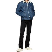 Jean Slim noir pour homme, pantalon en Denim à fermeture éclair et à cinq poches