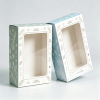 Caja de Cartón Navideña Ecológica con Ventana Transparente, Empaque de Papel Resistente para Recuerdos Culturales y Creativos