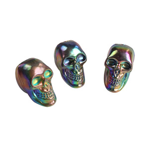 Electroplated <b>Skulls</b> Halloween <b>Decorations</b> Plastic Durable Indoor Venue Setup Props Multi Color Design - Product Image 1