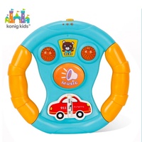 Volant musical pour bébé avec camion de pompiers coulissant, jouet interactif pour siège auto