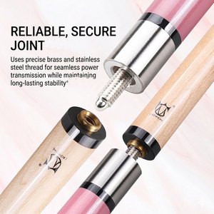Taco de billar profesional de arce de 1/2 pieza, 10.5mm 11.5mm, <span class=keywords><strong>rosa</strong></span>, para mujeres, damas y niñas, con estuche y accesorios - Product Image 4