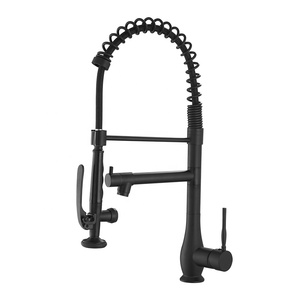 Black Spring Pull <b>Down</b> Single Lever Flexible Pull Out Brass Kitchen Water Mixer Tap AT9238B Kitchen Mixer - Product Image 5