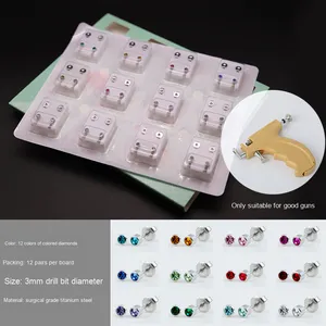 316L thép không gỉ mạ vàng Tai xuyên móng tay cơ thể đồ trang sức Súng đinh tán đạn thời trang xuyên công cụ - Product Image 2