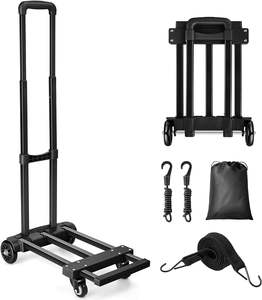 Carro de mano plegable Carro de utilidad de construcción sólida Carro mini equipaje plegable Carro de acero inoxidable para mudanza - Product Image 1