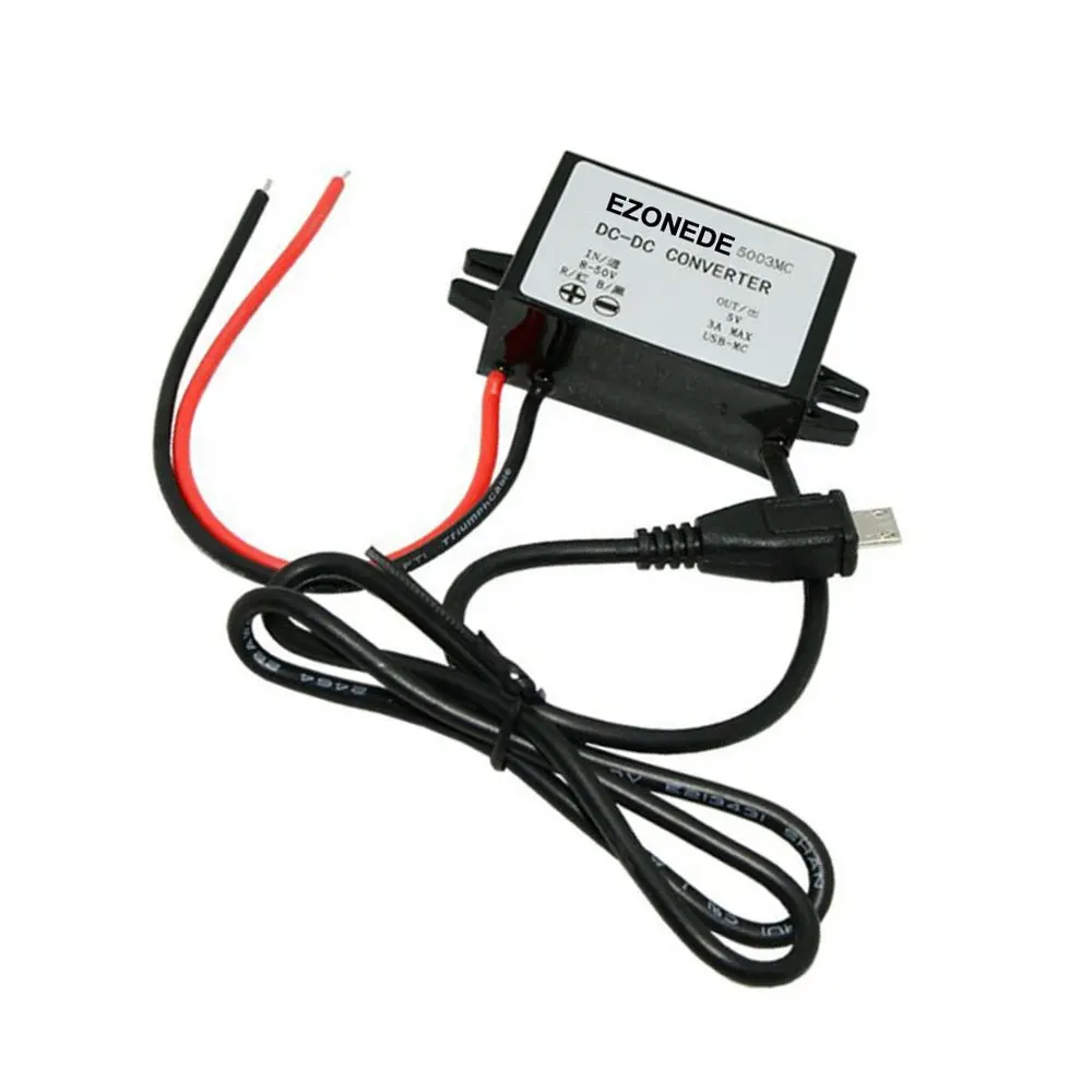 Buck Converter Step-down Regulador DC-DC 12V/24V/36V (8-50V) para 5V 3A Módulo de Alimentação Volts Inversor Placa Plugue Micro USB