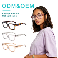 Lunettes optiques en acétate de haute qualité pour femmes, fabrication en usine, stock disponible, lunettes élégantes à monture épaisse et grande, ODM OEM