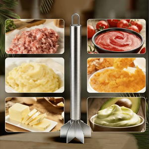 Picador de Carne de Acero Inoxidable 304, Triturador Manual Multiusos para Carne Picada, Patatas, Aguacates, Calabazas, Utensilio de Cocina - Product Image 2