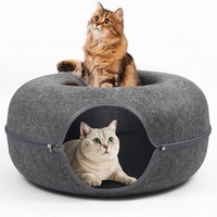 Tunnel pour chat en feutre durable, respirant, pliable, pour la maison