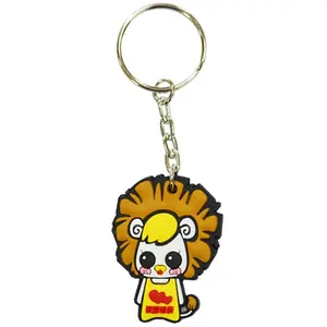 Oem High Quality Rubber Artwork Elephant Dog Cow Plastic Keychain Customized 3D Pvc Advertising Keychain