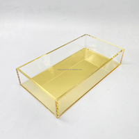 Porte-serviettes en acrylique pour invités, plateau à essuie-mains en papier doré pour salle de bain et cuisine