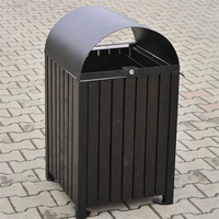 Poubelle de recyclage en bois pour mobilier extérieur commercial, bac à déchets urbain pour aménagement paysager, conteneur à ordures public
