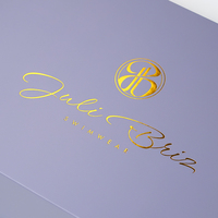 Boîte pliante personnalisée violette avec logo doré, en carton rigide, fermeture magnétique, pour emballage de maillots de bain et vêtements, livraison plate