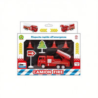 Camion de pompiers en métal moulé sous pression, jouet miniature, échelle 1:50, ensemble de intervention d'urgence, modèle italien à rétrofriction pour enfants de 3 ans et plus