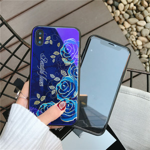 Custom TPU cubierta móvil para <span class=keywords><strong>iPhone</strong></span> 7 6X8 6 s más 9 H vidrio templado caso de mármol brillante diseño - Product Image 1