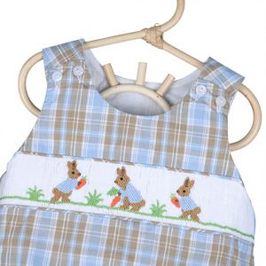 Combinaison sans manches pour bébé garçon Babeeni, hiver, motif lapin et carotte, 100% coton, certifiée OEKO-TEX, ignifuge - Product Image 1
