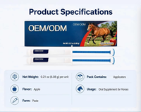 Pâte buccale aromatisée à la pomme de qualité supérieure OEM ODM pour la gestion des parasites internes et externes chez les chevaux d'élevage