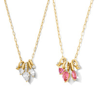 Collier pendentif pour femme en argent sterling 925 plaqué or, style bohème, avec moissanite colorée taille poire et chaîne torsadée