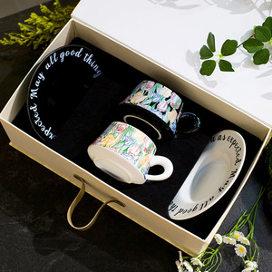 French Afternoon <b>Tea</b> Cartoon Minimalist Porcelain <b>Cup</b> Saucer <b>Set</b> Light Luxury Coffee <b>Tea</b> <b>Cup</b> Elegant Home Tableware <b>Set</b> - Product Image 3