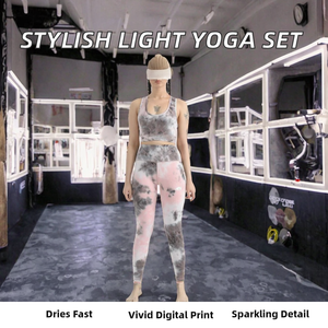 Conjunto de Yoga para Mujer de Alta Calidad, Transpirable, Ligero, Sólido, Cintura Elástica, Secado Rápido, 2 Piezas, Personalizable, Estilo Único y Moderno - Product Image 2