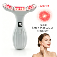 Appareil portable de lifting du visage et du cou en forme de V avec écran LCD rouge et bleu pour l'élimination du double menton, la réduction des rides et l'anti-âge