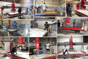 Scie à pont CNC 5 axes Hualong Esa italienne pour la découpe de dalles de granit avec guide linéaire Hiwin et nesting automatique - Product Image 5