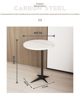 Table basse moderne et simple en ardoise avec base en métal, table de chevet en fer, table d'appoint pour la maison