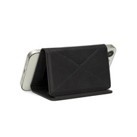 Portefeuille multifonction en cuir PU à triple pliage avec clip magnétique puissant pour cartes de crédit et support de téléphone