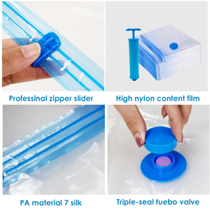 Clothing Vacuum <strong>Compression</strong> <strong>Bag</strong> With Inflator Hand Pump Space Saver Transparent Storage Pouch Travel Essential Storage <strong>Bags</strong> - Product Image 6