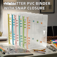 Protège-cahiers transparents A5 A6 A7/A8 en PVC pour agenda, organiseur de budget transparent à feuilles mobiles avec boutons-pression bicolores