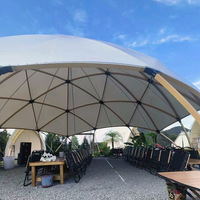 Tente ronde de camping en plein air pour hôtel pour surface lunaire tente de camping de forme ronde détachable modulaire à auvent étanche