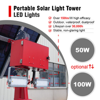 Tour d'éclairage solaire portable 36000lm à haute luminosité, éclairage LED hors réseau avec 4 pieds extensibles pour l'éclairage extérieur