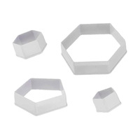 Kit de pâtisserie DIY : Quatre moules de football, découpoir à fondant pour gâteau, moule hexagonal 3D pour art sucré