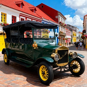 Voiture électrique classique <span class=keywords><strong>8</strong></span> places homologuée CEE, voiture de tourisme de style vintage pour l'Europe, véhicule touristique <span class=keywords><strong>r</strong></span>étro pour les visites en ville - Product Image 5