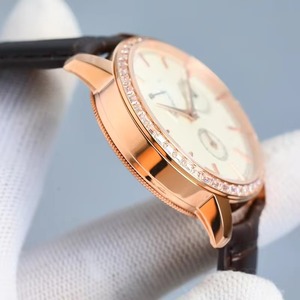Baguette Diamond Bezel Rose Gold Case Mechanical Timepiece Men Power Reserve Date 2026 New Gents Luxury Dress <b>Watch</b> <b>Waterproof</b> - Product Image 4