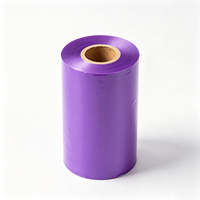 Ruban de transfert thermique violet Haoxuan 80 mm x 300 m, ruban d'impression couleur étroit pour étiquettes, emballages, étiquettes et marquage