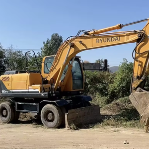 Excavatrice sur pneus Hyundai 150W-9 d'occasion en bon état, y compris moteur, pompe à engrenages, roulement, matériel de construction d'occasion, Shanghai - Product Image 1