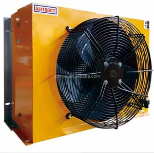 Sıcak satış plaka fin alüminyum hidrolik eşanjör hidrolik yağ hava soğutmalı soğutucu ve DC12v/DC24v fan AH1680T