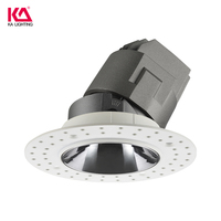 Downlight LED anti-éblouissement pour éclairage intérieur, orientable, 6W 8W 12W 15W, COB, aluminium, moderne, IP54, encastré profond, sans cadre