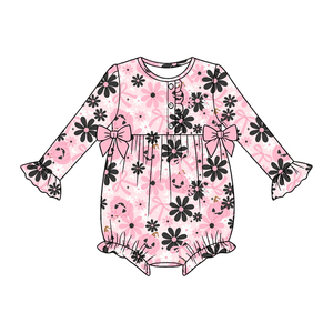Robes et barboteuses d'Halloween roses personnalisées pour bébés filles, tenues assorties pour sœurs, vente en gros, vêtements de boutique d'usine - Product Image 3