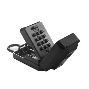 Boîte de serrure à clé noire étanche avec combinaison modifiable pour une utilisation en extérieur Boîte de serrure à clé immobilière avec code réglable - Product Image 1