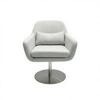 Fauteuil de réception pivotant en tissu à hauteur réglable avec retour automatique pour bureau, hall d'hôtel, espace public, appartement, salon de thé, club, et lounge