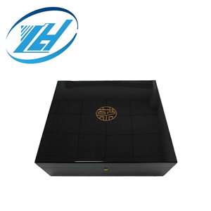 Caja de Té de Madera Negra Estilo Chino, Rectangular, Hecha a Mano, de Madera Maciza, para Almacenamiento, YH0120 - Product Image 1
