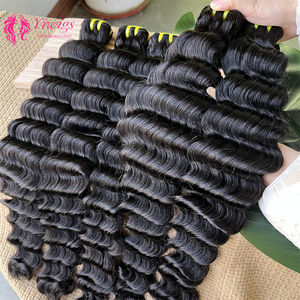 12A级未加工印度寺庙人发100% 天然原始角质层对齐松散深波束 - Product Image 1