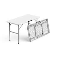 Table rectangulaire pliable en plastique LuckyOCT 4 pieds (122x60cm) moulée par soufflage pour intérieur et extérieur