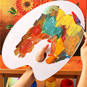 <span class=keywords><strong>Grande</strong></span> <span class=keywords><strong>palette</strong></span> ovale à trois lignes spéciale pour étudiants en art – Plateau de mélange pour <span class=keywords><strong>aquarelle</strong></span>, huile, acrylique, gouache – Fournitures artistiques - Product Image 4