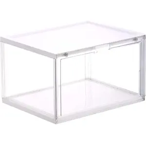 Boîtes de rangement pour chaussures en acrylique, bacs de rangement en plastique transparent pour chaussures, Type de tiroir à ouverture latérale, conteneurs de porte-chaussures pour baskets