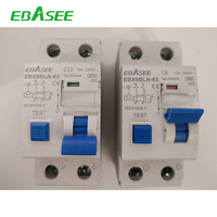 Interruptor Diferencial RCBO Tipo A 2P 40A, Capacidades 30mA 100mA 300mA 32A 40A, Material de Cobre, 6KA