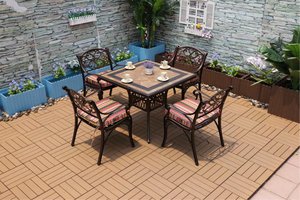 Sets de Table et chaise de Patio en aluminium moulé, mobilier en métal - Product Image 5