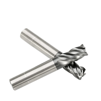 Fraise carrée à 4 dents en carbure de tungstène massif, revêtement TiAlN, pour usinage CNC de l'acier au carbone et de l'acier inoxydable
